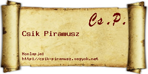 Csik Piramusz névjegykártya